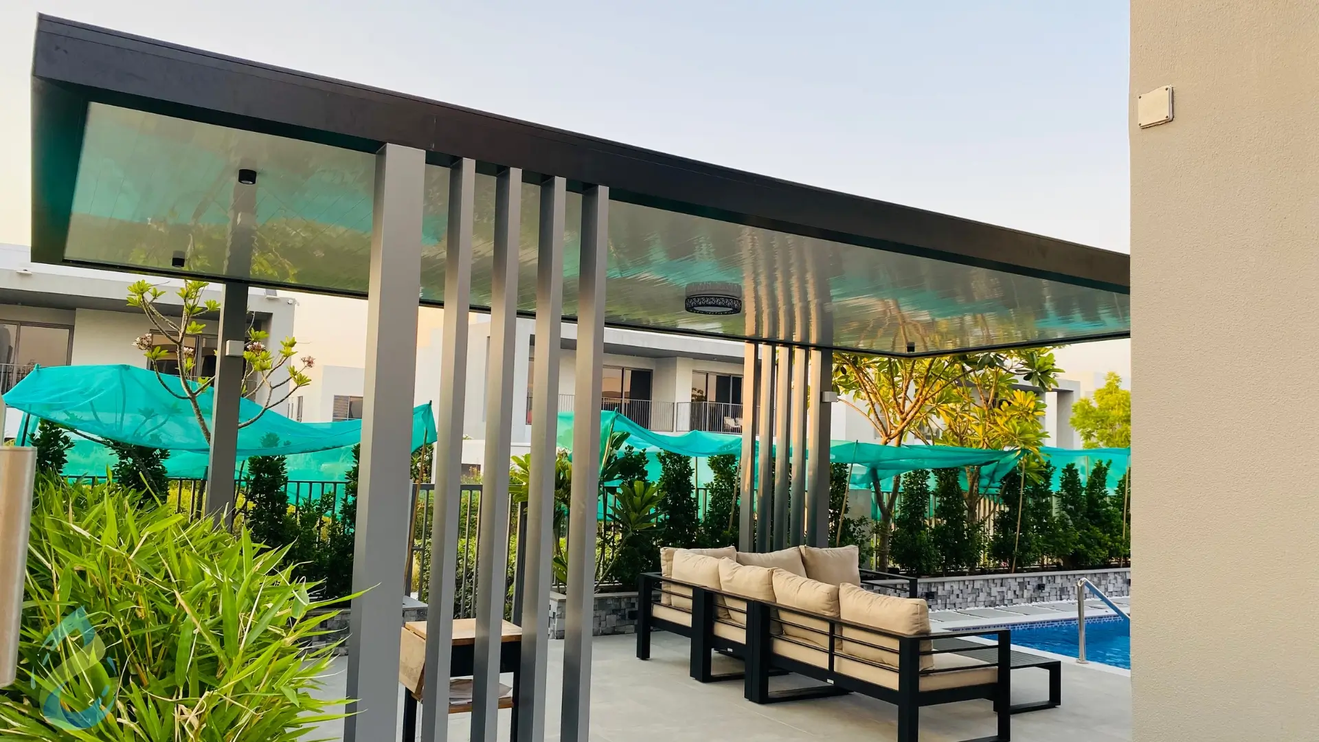 Aluminum Pergola Installation for Villa at Dubai Hills