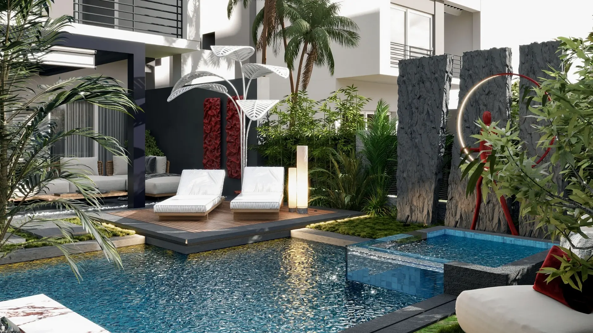 3d Pool Design for a Private Villa