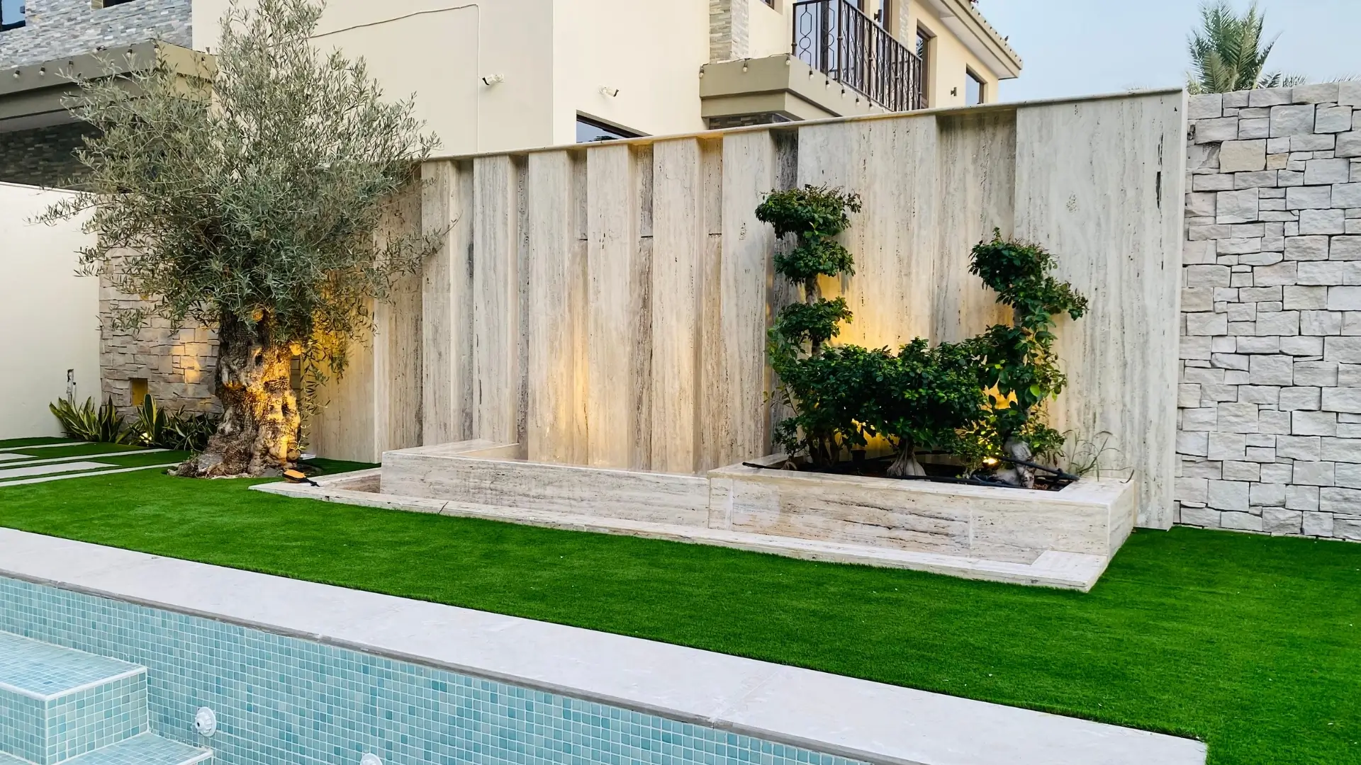 Softscape and Hardscape for Villa Garden