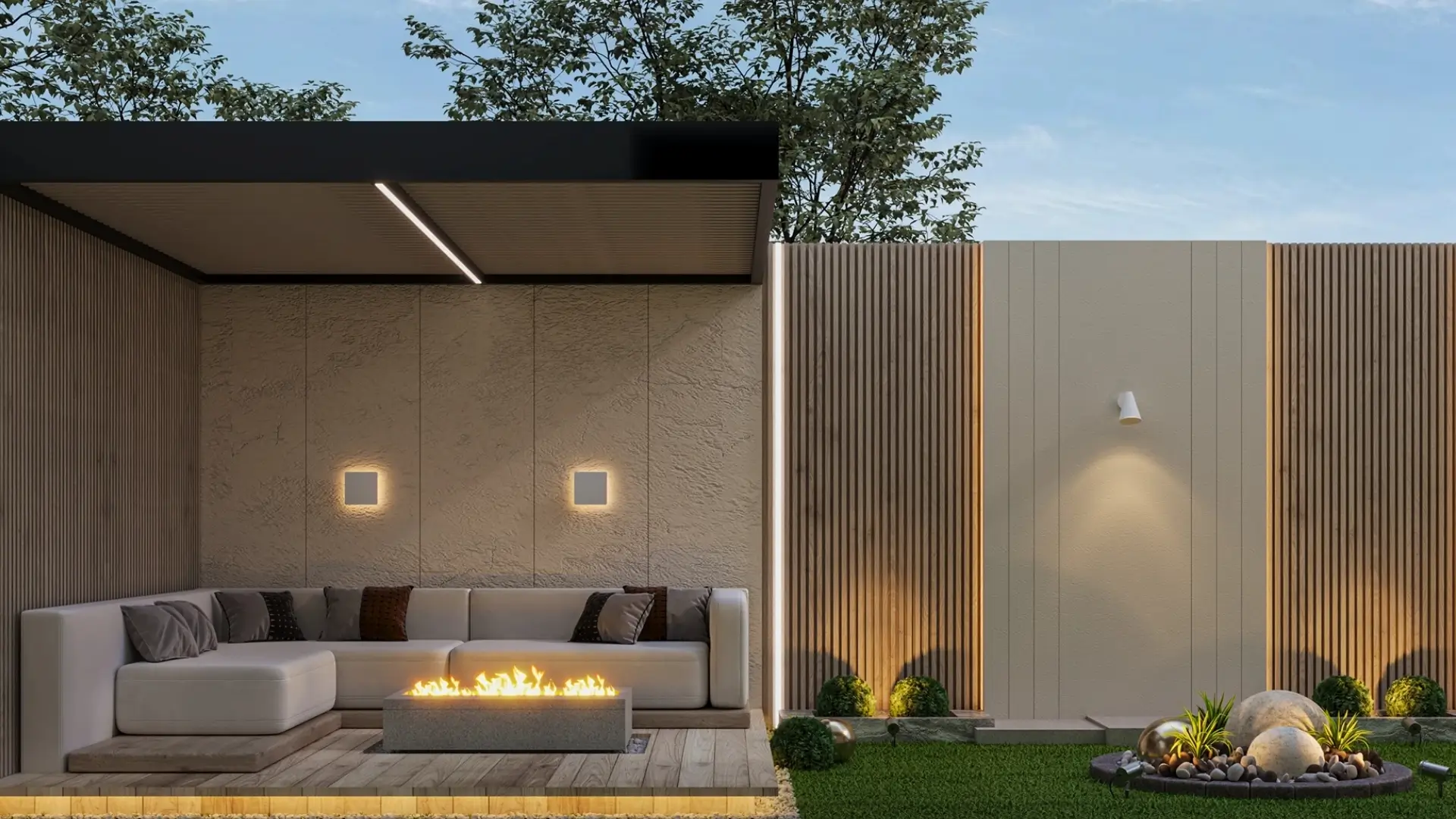 Aluminum Pergola in Garden