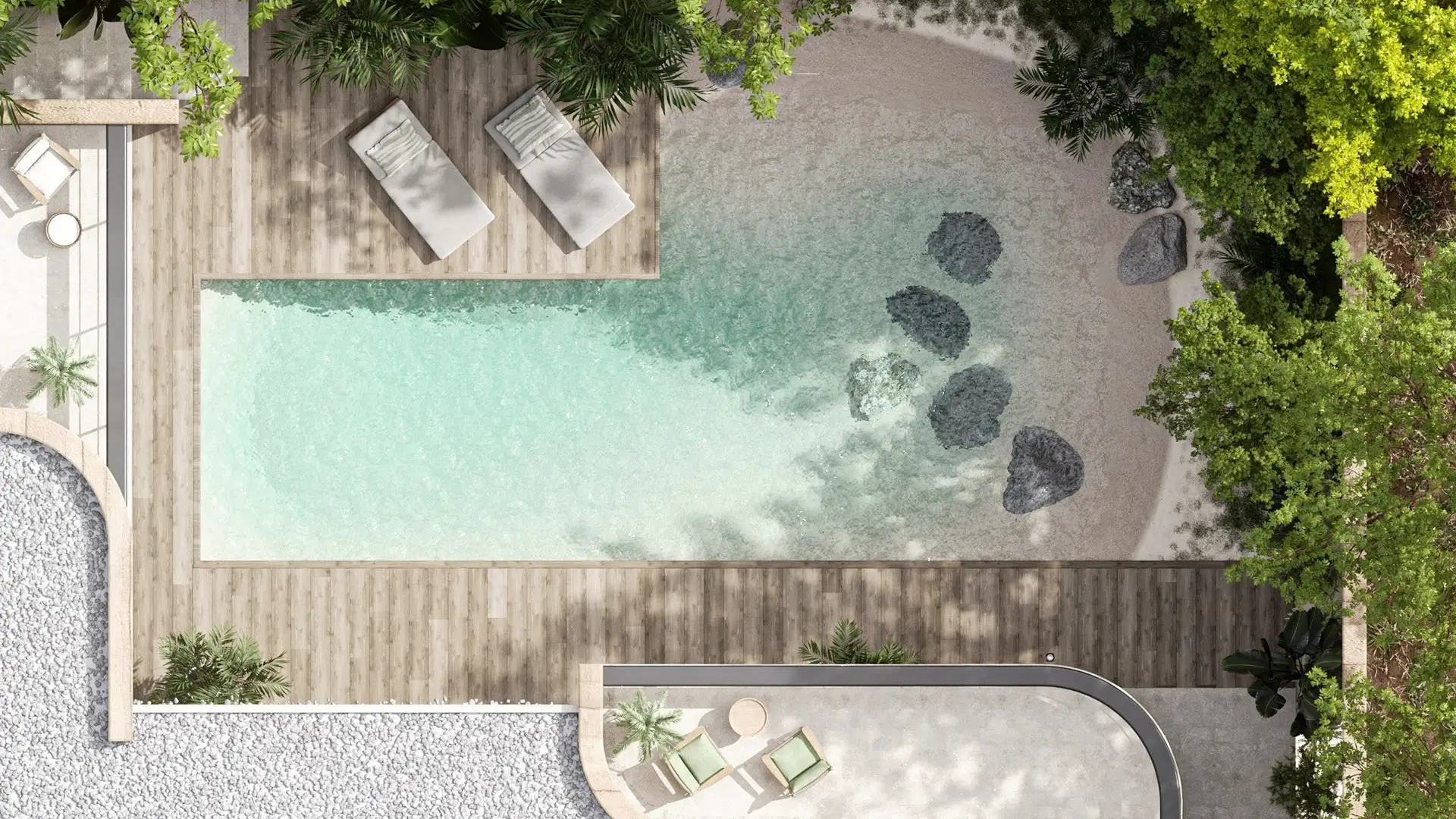 Poolside Landscaping Design for a Private Villa in Dubai